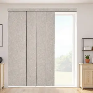 fathersdaygift VEVOR Panel Track Blinds, Extendable Track from 45.8 in to 86 in W, Trimmable Panel Curtains Up to 96 in H, Vertical Blackout Panel Blinds for Sliding Doors, Patio Doors, Room Divider, Windows, Brown