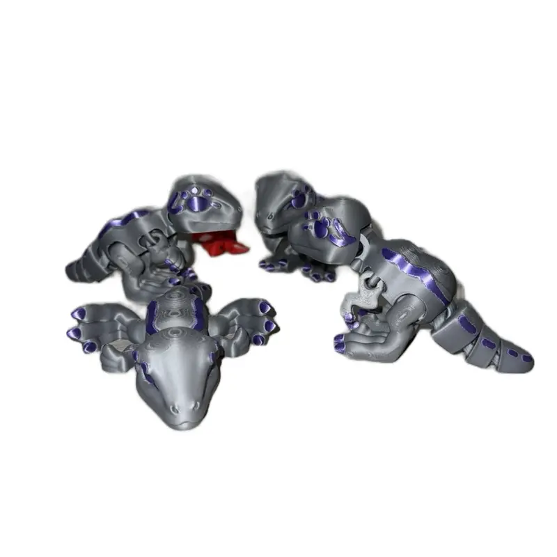 Baby Flexi Raptor Blue 3D Printed Plastic Dinosaur Statue - Articulated Figures with Flexible Joints, Realistic Posing, Collectibles for Dinosaur Enthusiasts Gift