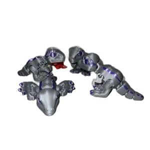 Baby Flexi Raptor Blue - 3D Printed Plastic Dinosaur Interactive & Flexible Joints for Realistic Posing Collectible Gift for Dinosaur Enthusiasts