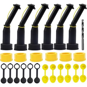 Gas Can Spout Replacement Universal Kit Leakproof Angle Nozzles Gasket Filter Screen Vent Cap Drill Bit for Old Style Gas Can Compatible with Midwest Blitz Gott Rubbermaind  Scepter (6black)