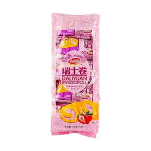 Daliyuan Swiss Roll Strawberry Cream Cake Rolls - 10 Count (200g) - Soft Breakfast Pastry & Afternoon Tea Snack