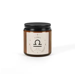 Libra Zodiac Soy Candle — Amber Jar Scented Candle (Multi-Size)