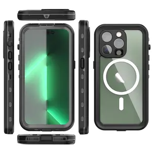Fin For iPhone 17 Pro Max Shellbox-Waterproof and Dustproof Case for iPhone Magnetic Charging Diving Underwater 360 Full Cover IP68 16 15 14 13ProMax Plus