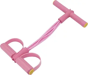 Multifunction Tension Rope 6-Tube Elastic Resistance Bands Pedal Resistance Band with Handle Natural Latex Foot Exercise Bands for Abdomen Waist Arm Leg Stretching Slimming Training