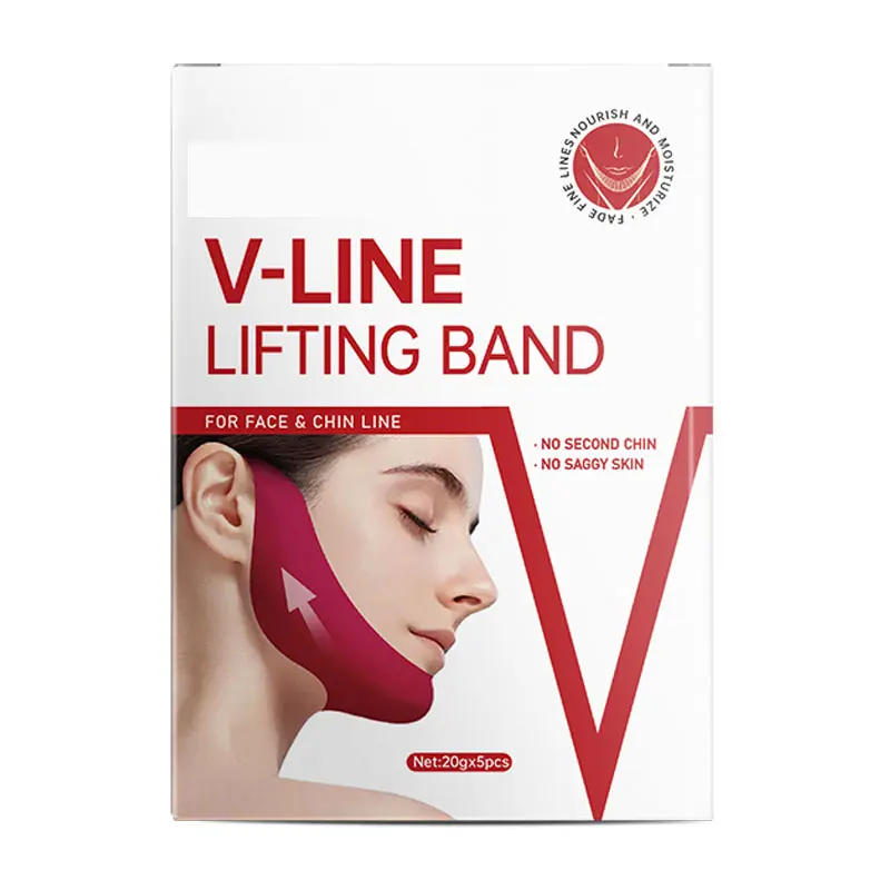 5PCS Line Mask Double Chin Beauty Products, Collagen Protein & Niacinamide Extract Infused for Jawline Definition & Facial Contour Enhancement, Comfortable Neck & Facial Skincare