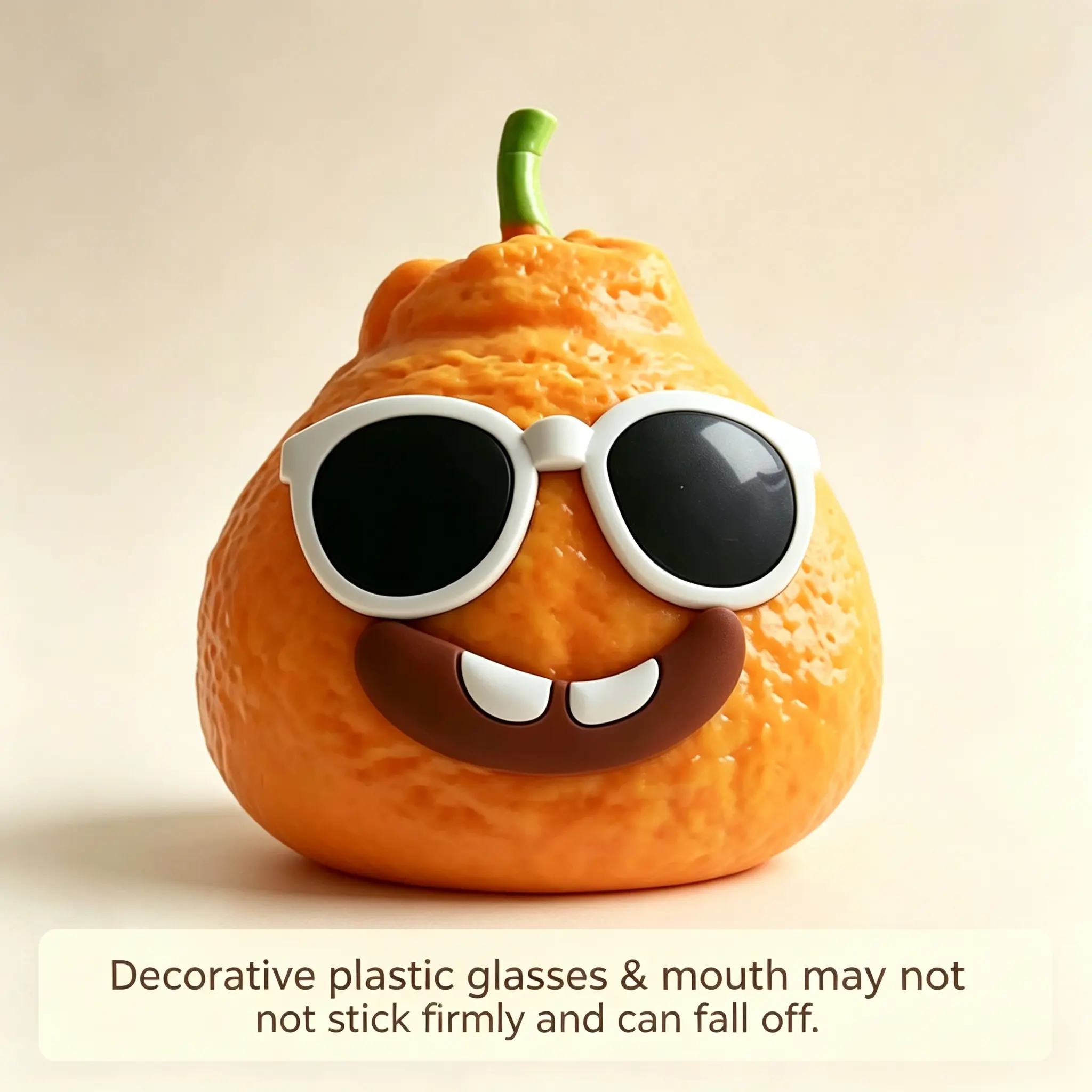 Orange-Shaped Stress-Relief Toy with Sunglasses; Soft Toy; A Fun and Safe Gift for Children, Teens, and Adults. Squeeze Sensory Toy.