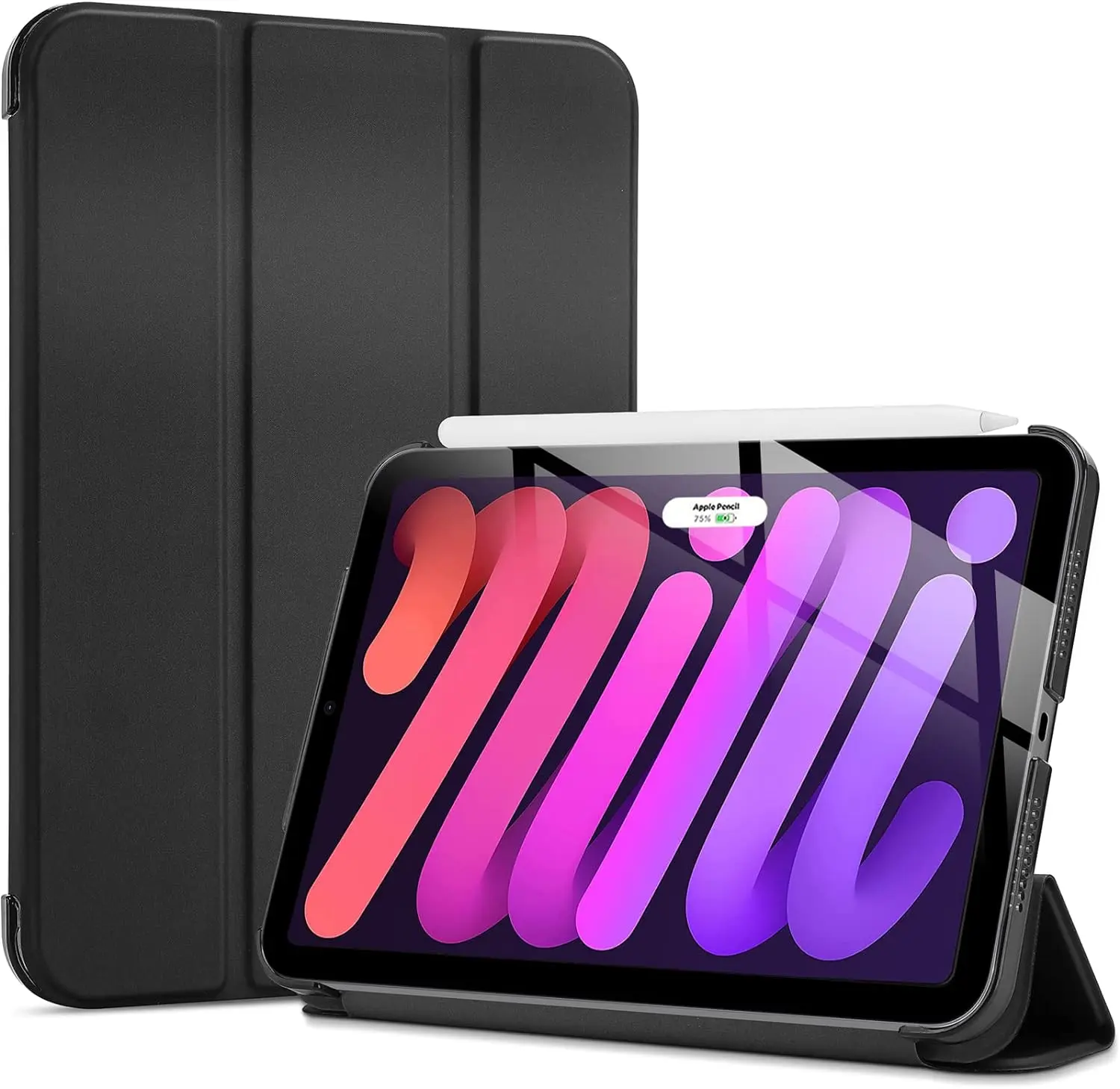 Smart Case for iPad mini 7 A17 Pro 2024/Mini 6 2021 8.3" -Black | Slim iPad Mini 7th/6th Gen Case Hard Back Cover for iPad Mini 7th Gen A2995/A2996/A2993/6th Gen A2567 A2568 A256