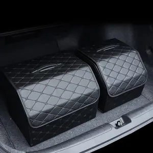 High-End Car Trunk Storage Box, Car Organization Supplies, Car Storage Organizers, Car Organizers And Storage Box, Foldable Diamond Pattern, Creative Multi-Functional Organizer, Practical, 1 Piece