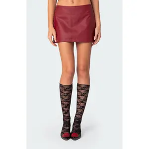 Edikted Women's Aster Faux Leather Mini Skirt - Multicolor
