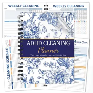 2026 Laminated ADHD Cleaning Planner - Cleaning Schedule and Checklist Organizer for Adults and Teens - Daily, Weekly & Monthly Household Cleaning Checklist for ADHD Minds - Stress-Free Housework
