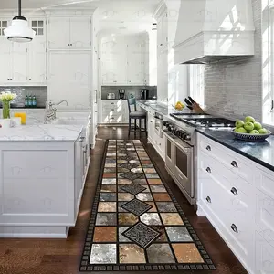 [Crystal Velvet Mat] 1pc Extra-Long Crystal Velvet Mat with Non-Slip Bottom - Machine Washable Square Floor Mat for Hallway, Bedroom, Kitchen, Bathroom - Multi-Room Decor Mat, Mat for Living Room