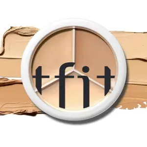 TFIT Cover Up Pro Concealer - #01 Neutral Triple Palette, 0.52 Oz Korean Cosmetic - High-Pigmented, Full-Coverage, Crease-Proof, Silky, Hydrating, Water-Proof, Smooth - For Dark Circles, Evening Use - Flawless Finish, Doubles as Foundation