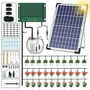 Solar Irrigation System 10W High-Power for Automatic Plants Watering,2025 Latest Model Drip Irrigation Kit for Garden Drip Irrigation System,Supported Irrigation System Kit for Plant Bed,Green House
