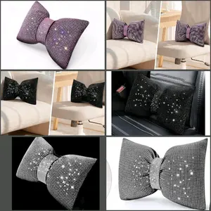 Rhinestone Lumbar Support Pillow for Couch,Chair,home,offic, Bling Back Support Pillow/Cushion or Car Accessories for Women