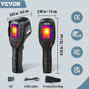 VEVOR Thermal Imaging Camera, 320x 240 Pixels Super Resolution with 2MP Visual Camera, 25Hz Refresh Rate Infrared Camera with -41022 Temp, 64G SD Card and Rechargeable Li-ion Battery