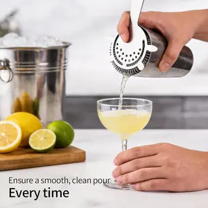 Cocktail Strainer, 2PCS Stainless Steel Bar Strainers with Spring for Boston Shaker, Drinks & Home Bar Use