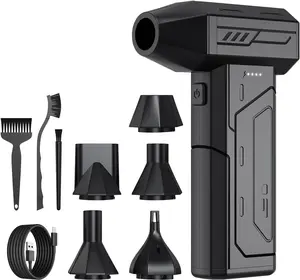 Compressed Air Duster,130000RPM Super Power Cordless Air Duster,Rechargeable Brushless Blower,3 Gear Adjustable Mini Blower with LED Light,Dust Remover for Computer/House/Outdoor/