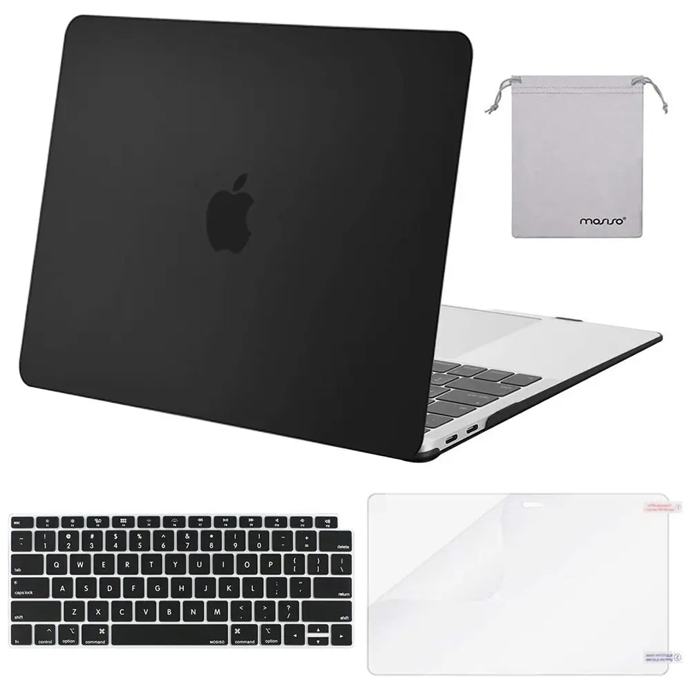 MOSISO MacBook Air 13.3 inch Case M1 Chip 2021-2018 A2337 A2179 A1932 4-in-1 Protective Bundle Hard Shell Keyboard Cover Screen Film Storage Bag, Computer Covers, Cover Protector