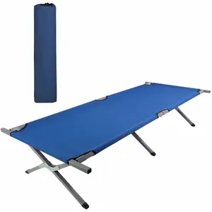 Portable Folding Camping Cot with Carrying Bag Army (Blue)
