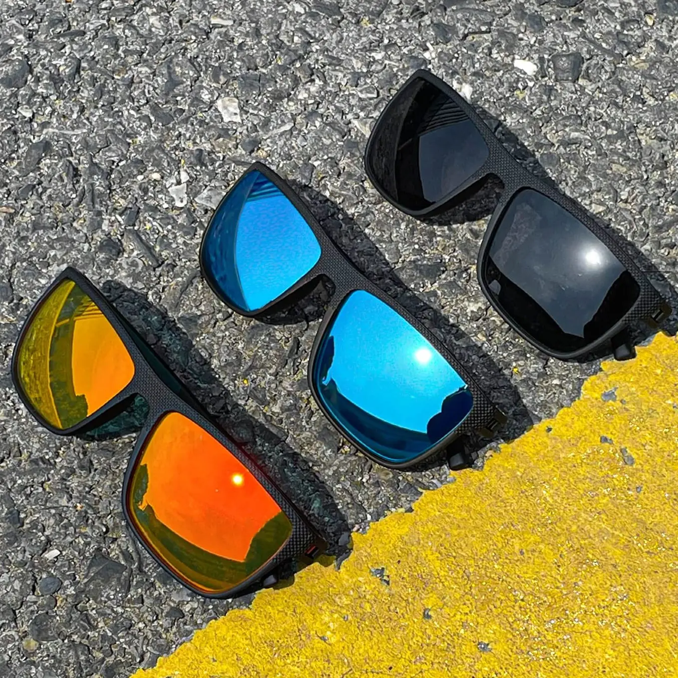 ShineThru Unisex 3-Pair Sun Protective Sunglasses Set - Trendy Square Full Rim, Polarized UV-Protection Lenses, Lightweight Durable Plastic-Tac Frames, UV400 for Daily Wear & Travel, Trendy Square Sunglasses