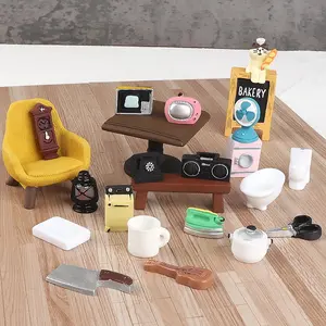 Vintage Mini Furniture Models, Classic Home Appliances, Creative Decorative Resin Model Figurines, Retro Style Collectibles, Ornaments
