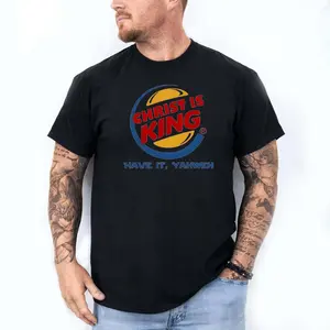 Christ Is King Burger King Parody Shirt, Christian Pop Culture Tee,Trendy Faith Based Gift, Funny Christian Birthday Gift, Easter Sunday Parody Shirt.