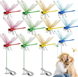 12 Pcs Dragonfly Shaped Clips, Multi-use Decorative Clips for Hair, Garden Stakes, Patio & Outdoor Ornaments, Cute Dragonfly Decor for Yard Decoration, Ideal Father's Day Gift