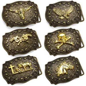 Fashion Western Cowboy Buckle - Small Bullhead Punk Design Metal Plate for Jeans/Boots, Gothic Adjustable Buckle Set for Men & Women (Unisex Fashion)