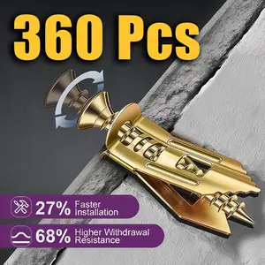 Ultra‑Sturdy Drywall Anchors with Matching Screws, 120/240/360 PCS Self‑Drilling Wall Fasteners, 66LB Max Weight for Home Wall Mounting Jobs