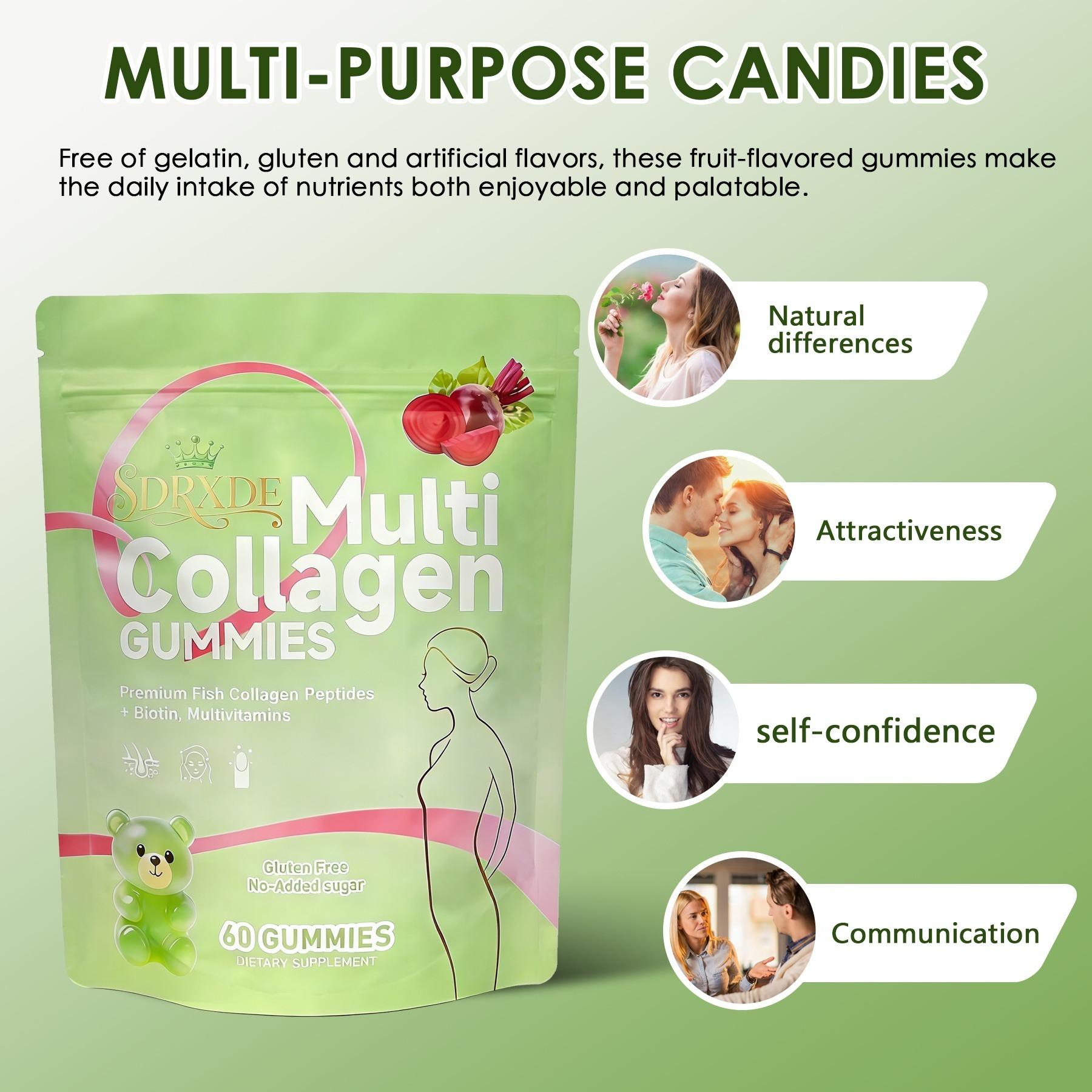 SDRXDE  4-Pack Gummies Bundle - Chlorophyll+Cranberry+B-Complex+Collagen  Women’s Daily Wellness 60 Gummies Pack Mint Flavored Nicotine Polacrilex Gum vitamin e d3 k2 smooth multivitamin combo health supplement ph balance mk7 gut cortisol flora fluid iu