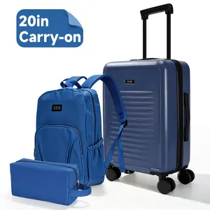 UUH 3 Piece Carry-on Luggage Set with TSA Lock, Airline Approved, Check Bags & Backpack for Business Trips, Hardshell Lightweight