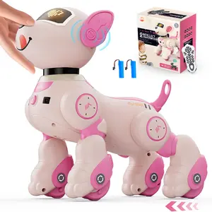 Robot Dog Toy for Kids, Voice 2.4GHz Remote Control Robot Pet with Interactive Touch Sensors, Over 20+ Responses, Program Mode, Walking Dancing Robotic Puppy Toy for Boys Girls
