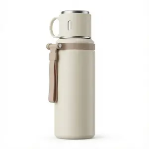 Tea Water Separation Insulated Cup/Thermo Flask -white