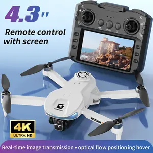 Upgraded quadcopter drone featuring a standard screen controller and a large-screen controller, 4K camera, foldable design, 3D flip function, one-button takeoff, charging port, suitable for beginners, aerial photography drone.