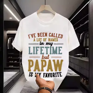 Papaw Is My Favorite Name - Father'S Day Papaw T-Shirt, Comfortable Outdoor, Casual Top Casual Summer Wear | Crew Neck Tshirt, men'S summer clothes, slightly elastic,  backwards  double print  Vintage Metalcore Graphic