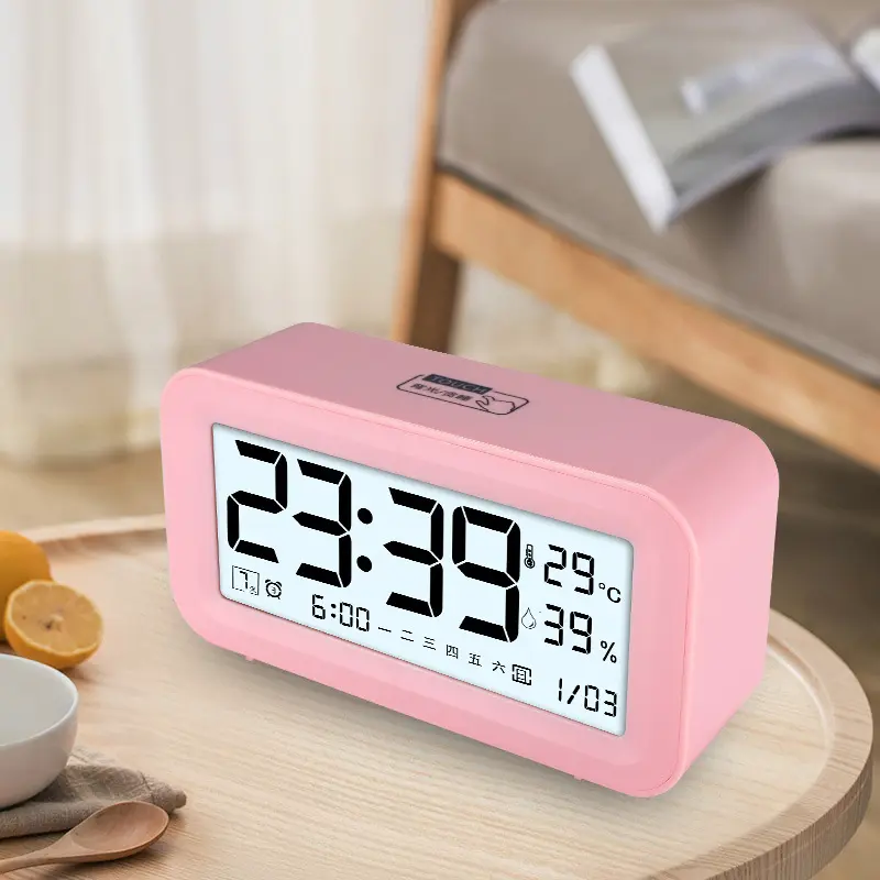 351 Pink Smart Backlit Three-Alarm-Clock