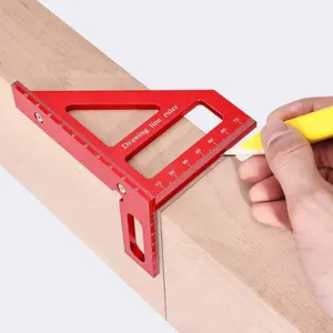 3D Multi-Angle Measuring Ruler, Precision 45/90  Woodworking Square,  Alloy Miter Triangle Ruler and Layout Measuring Tool for Engineer, Carpenter, Construction Use, Metric