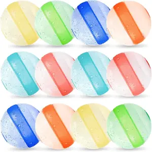6Pcs Reusable Water Balloons without Magnet, Refillable Water Balloons with Quick Fill and Self Sealing, Soft Silicone Water Ballons, Summer Backyard Pool and Beach Water Toys for Kids Ages 4-8 8-12