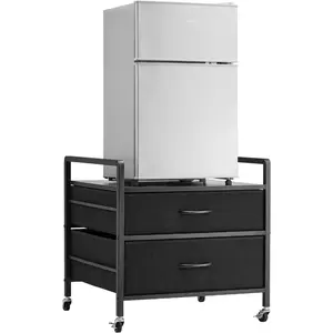 VEVOR Mini Fridge Stand with Storage, 198 lbs Mini Fridge Table with Movable Storage Cart Swivel Wheels, Beverage Refrigerator Stand for Coffee Bar, Mini Fridge Organizer for Home Dorm, Dark BrownVEVOR Super Brand Day