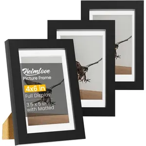 4x6 picture frames set of 3 with mat to display 35x5 pictureplastic black photo frame for posterdiplomacertificate and document with tabletop and wall decor