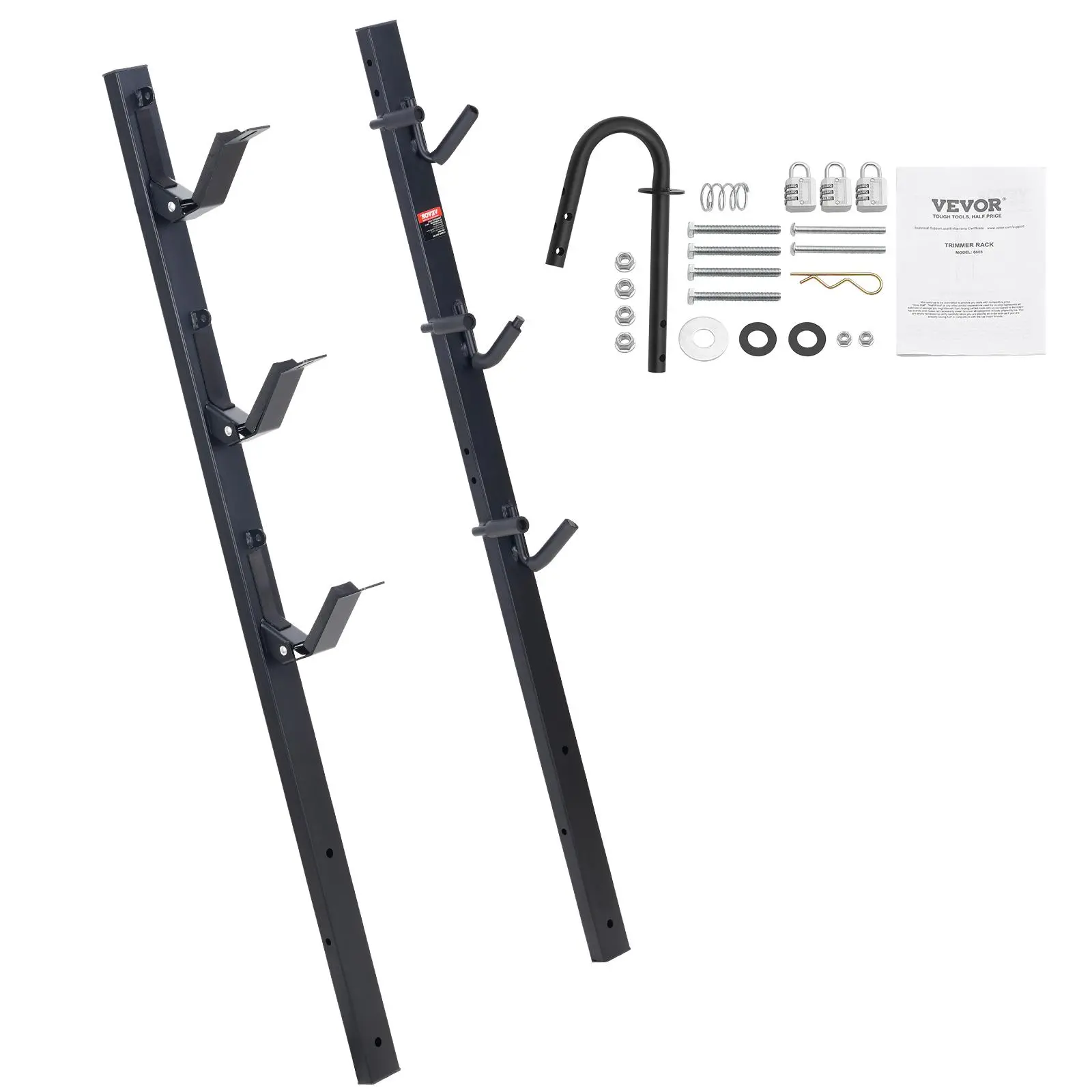 Spring new arrivals Trimmer Rack, 3 Place Weeder Trimmer Rack, Locking Trim Holder Landscape Trailer Rack Carrier Mount on Open Pickup/Trailer Enclosed Trailers, Pair