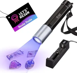 UV Light for Resin Curing, Portable Mini 365nm UV Flashlight Black Light, Faster Cure LED Waterproof UV Lamp Rechargeable for Resin Molds, Pet Urine, Dry Stains, Bed Bug