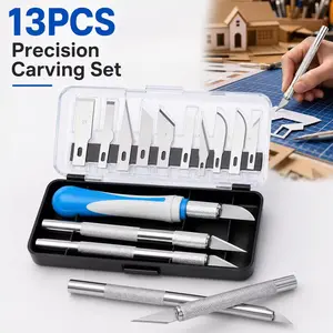 13PCS Precision Craft Knife Set, High Carbon Steel Carving Blades with Comfort Handle & Portable Storage Case, DIY Cutting Tool Kit for Paper Crafts, Models, Leather, Cardboard & Hobby Projects unique creative design