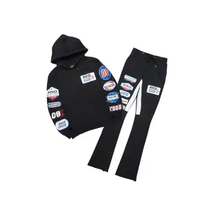 Komanda Black/Multi Hoodie/Stacked Flare Track Set