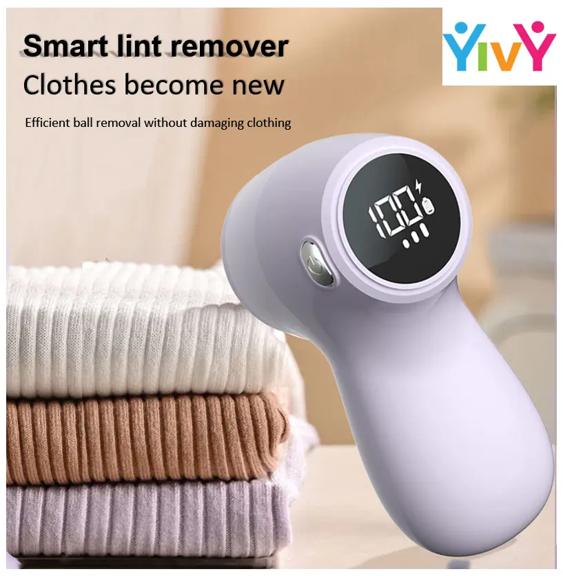 Springtok Yivy Hairball Trimmer with LED Display 6-blades Design USB Rechargeable,Lint Remover,Fabric Shaver, Defuzzer to Remove Pilling for Various Fabrics