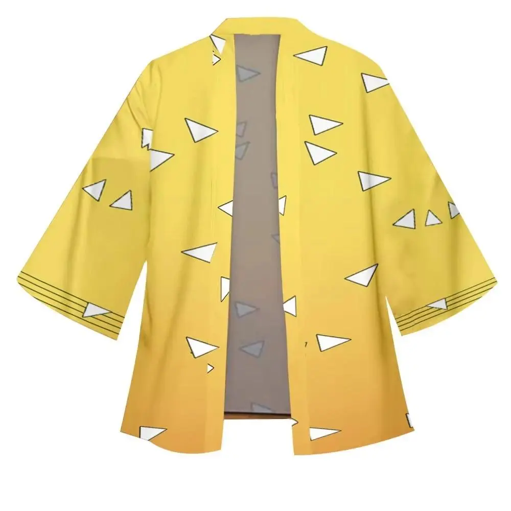 Women's Summer Japanese Style Loose Polyester Anime Cosplay Clothes - Nezuko Kamado Pink Kimono, Shinobu Kocho Butterfly Samurai Haori Jacket, Fashion Girl Fabric Cardigan Outerwear