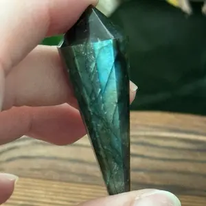 Labradorite Rose-shaped Stones with Porcupine Carving