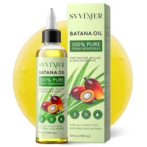Svvimer Batana Oil for Hair Growth - Dr. Sebi 100％ Pure & Raw Batana Oil from Honduras - Organic & Natural - Promotes Hair Thickness 4 Fl Oz
