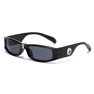 Rectangular Narrow Frame Sunglasses - Unisex Slimming UV Protection Shades For Street Style
