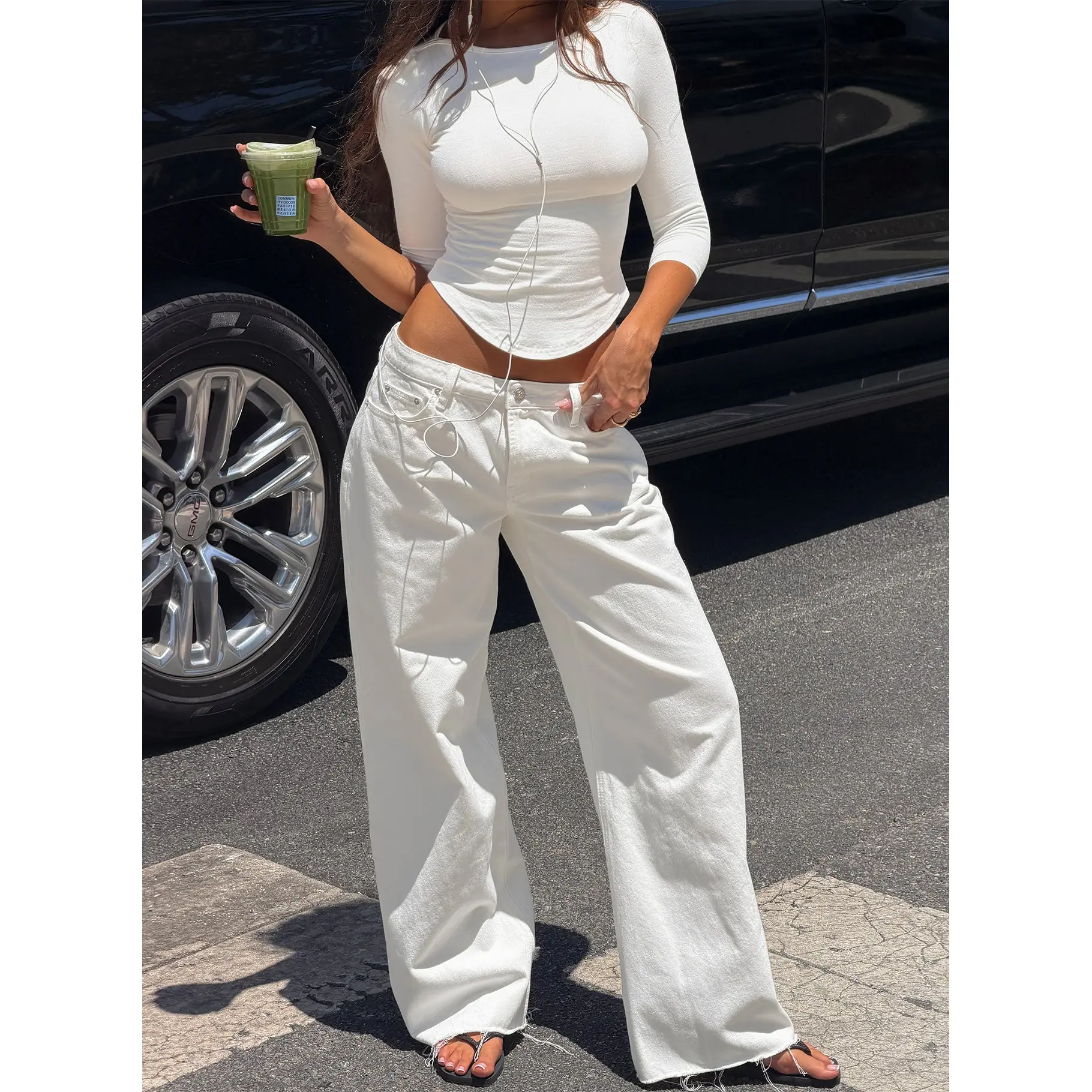 Darla Low Rise Straight Leg Jean White